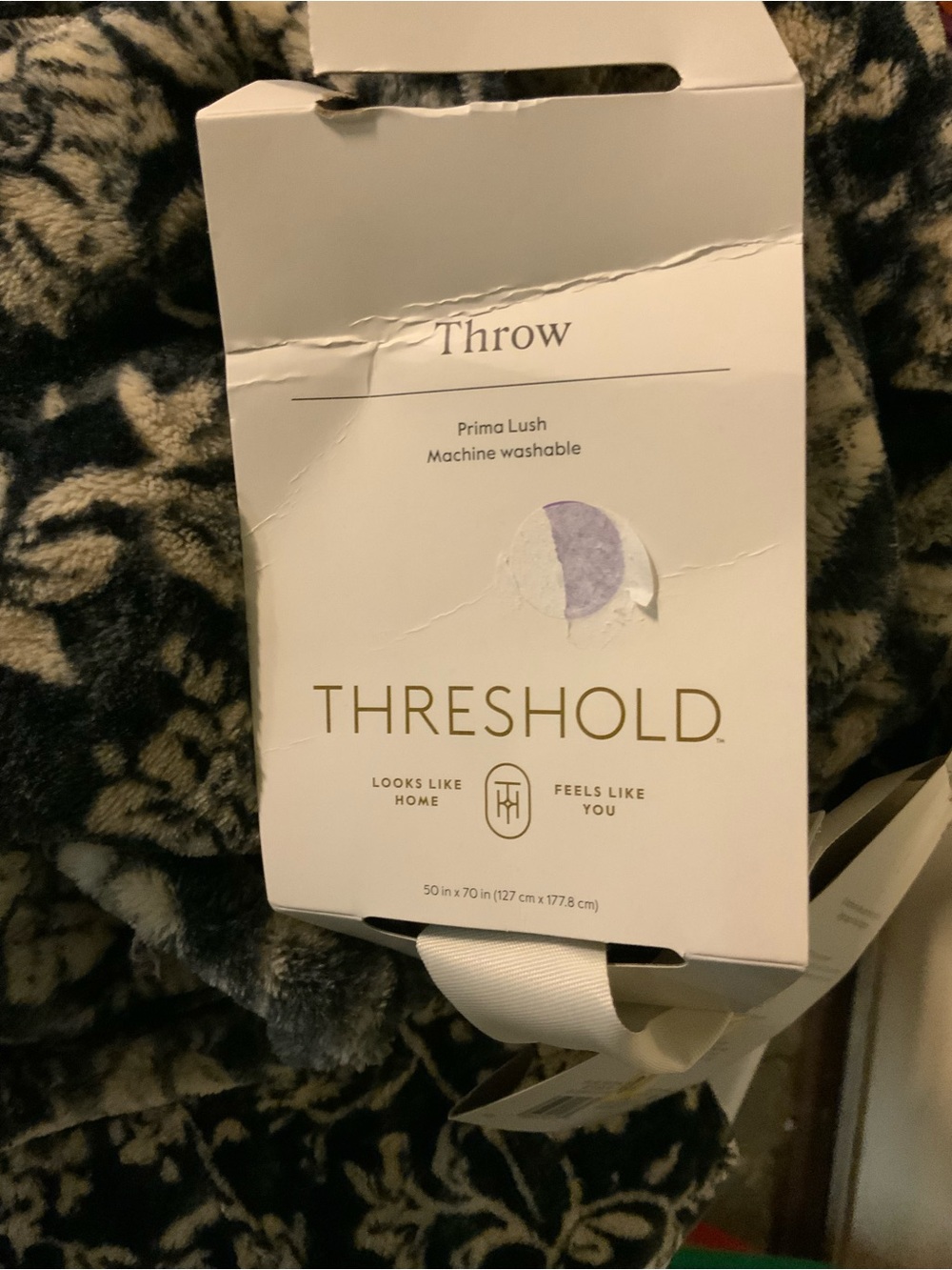 Target Threshold Plush Throw Blanket in Black and Cream